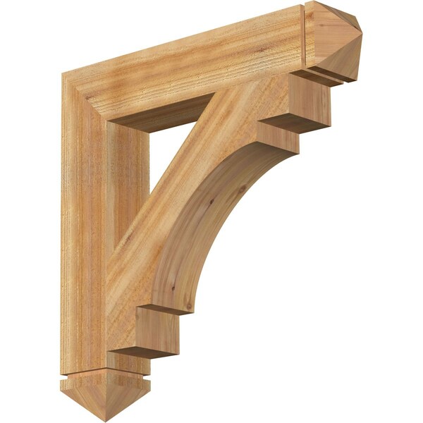 Ekena Millwork Merced Arts & Crafts Rough Sawn Bracket, Western Red Cedar, 6"W x 34"D x 34"H BKT06X34X34MRC03RWR - main